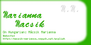 marianna macsik business card